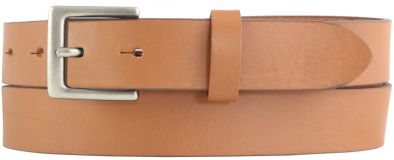 Damengürtel aus Vollrindleder mit Gürtelschnalle Altsilber 3,0 cm Tabac