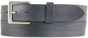 Damengürtel aus Vollrindleder mit Gürtelschnalle Altsilber 3,0 cm Marine