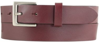 Damengürtel aus Vollrindleder mit Gürtelschnalle Altsilber 3,0 cm Bordeaux