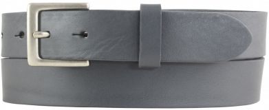 Damengürtel aus Vollrindleder mit Gürtelschnalle Altsilber 3,0 cm Dunkelgrau