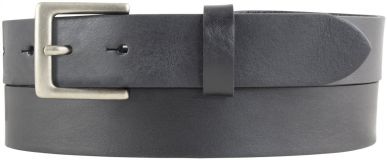 Damengürtel aus Vollrindleder mit Gürtelschnalle Altsilber 3,0 cm Schwarz