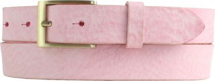 Herren-Gürtel aus weichem Vollrindleder mit goldener Gürtelschließe 3,0 cm Fuchsia