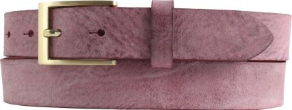 Herren-Gürtel aus weichem Vollrindleder mit goldener Gürtelschließe 3,0 cm Bordeaux