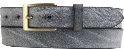 Herren-Gürtel aus weichem Vollrindleder mit goldener Gürtelschließe 3,0 cm Schwarz