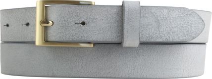 Herren-Gürtel aus weichem Vollrindleder mit goldener Gürtelschließe 3,0 cm Jeansblau