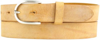 Damen-Gürtel aus weichem Vollrindleder 3,0 cm Senfgelb