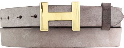 Designer-Gürtel HERMINE aus Vollrindleder Vintage 3,0 cm Gold Braun
