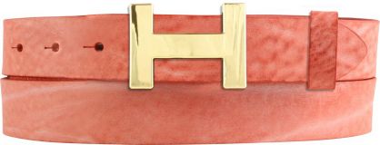 Designer-Gürtel HERMINE aus Vollrindleder Vintage 3,0 cm Gold Rot