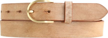 Damen-G�rtel aus weichem Vollrindleder mit goldener G�rtelschnalle 3,0 cm Tabac