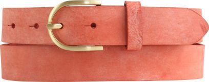 Damen-G�rtel aus weichem Vollrindleder mit goldener G�rtelschnalle 3,0 cm Rot
