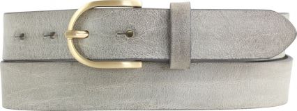 Damen-G�rtel aus weichem Vollrindleder mit goldener G�rtelschnalle 3,0 cm Dunkelgrau
