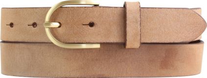 Damen-G�rtel aus weichem Vollrindleder mit goldener G�rtelschnalle 3,0 cm Cognac