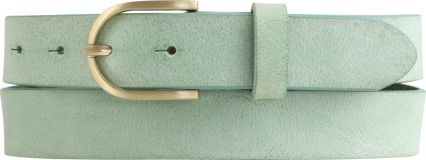 Damen-G�rtel aus weichem Vollrindleder mit goldener G�rtelschnalle 3,0 cm Mintgr�n
