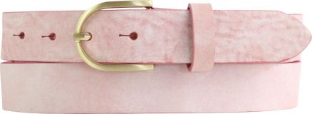 Damen-G�rtel aus weichem Vollrindleder mit goldener G�rtelschnalle 3,0 cm Altrosa