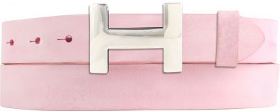 Designer-Gürtel HERMINE aus Vollrindleder Vintage 3,0 cm Silber Fuchsia