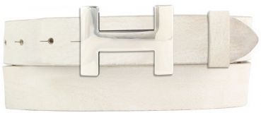 Designer-Gürtel HERMINE aus Vollrindleder Vintage 3,0 cm Silber Mist