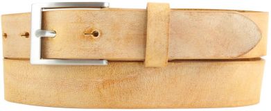 Herren-Gürtel aus weichem Vollrindleder 3,0 cm Senfgelb