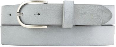 Kinder-Gürtel aus weichem Vollrindleder mit runder Gürtelschnalle 3,0 cm Jeansblau