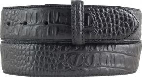 Gürtel mit Krokoprägung ohne Schließe 4,0 cm Schwarz