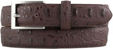 Gürtel mit Krokoprägung 3,0 cm Braun