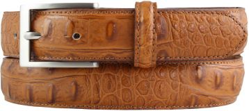 Gürtel mit Krokoprägung 3,0 cm Tabac