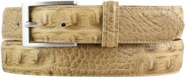 Gürtel mit Krokoprägung 3,0 cm Taupe