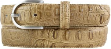 Damengürtel mit Krokoprägung 3,0 cm Taupe