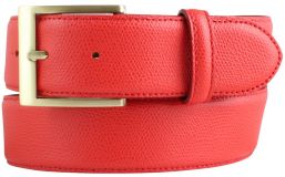 Gürtel aus Leder mit goldener Gürtelschnalle 4,0 cm Rot