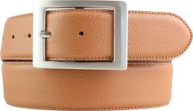 Gürtel aus Leder mit Doppel-Schließe 4,0 cm Tabac
