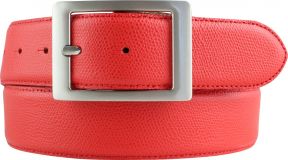 Gürtel aus Leder mit Doppel-Schließe 4,0 cm Rot