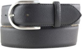 Damengürtel aus geprägtem Leder 4,0 cm Schwarz