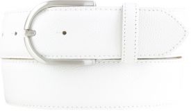 Damengürtel aus geprägtem Leder 4,0 cm Weiß