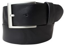 Gürtel mit Edelstahl-Gürtelschnalle aus Vollrindleder Used-Look 4,0 cm Schwarz