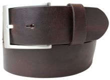 Gürtel mit Edelstahl-Gürtelschnalle aus Vollrindleder Used-Look 4,0 cm Chocolate