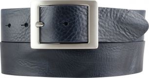 G�rtel aus Vollrindleder im Used-Look mit Doppel-Schlie�e 4,0 cm Marine