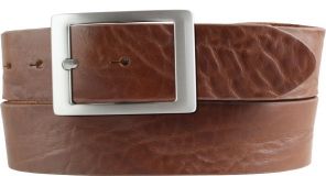 G�rtel aus Vollrindleder im Used-Look mit Doppel-Schlie�e 4,0 cm Cognac