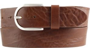 Dameng�rtel aus Vollrindleder im Used-Look 4,0 cm Cognac