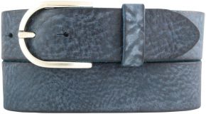 Damengürtel aus weichem Vollrindleder 4,0 cm Marine