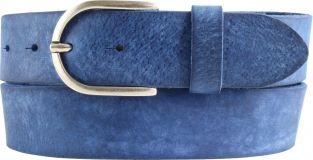Damengürtel aus weichem Vollrindleder 4,0 cm Blau