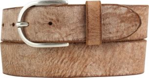 Damengürtel aus weichem Vollrindleder 4,0 cm Cognac