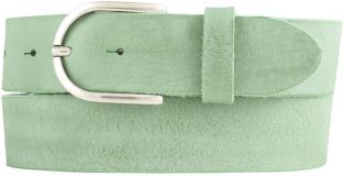 Damengürtel aus weichem Vollrindleder 4,0 cm Mintgrün