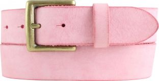Gürtel aus weichem Vollrindleder mit altmessing Gürtelschnalle 4,0 cm Fuchsia