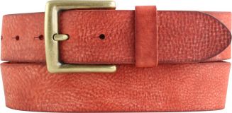 Gürtel aus weichem Vollrindleder mit altmessing Gürtelschnalle 4,0 cm Rot