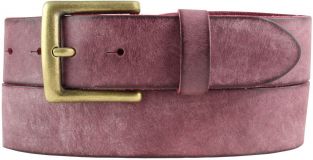 Gürtel aus weichem Vollrindleder mit altmessing Gürtelschnalle 4,0 cm Bordeaux