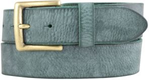 Gürtel aus weichem Vollrindleder mit altmessing Gürtelschnalle 4,0 cm Khaki