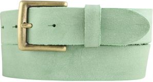 Gürtel aus weichem Vollrindleder mit altmessing Gürtelschnalle 4,0 cm Mintgrün