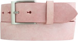 Herrengürtel aus weichem Vollrindleder mit Edelstahl-Gürtelschnalle 4,0 cm Altrosa
