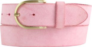Damengürtel aus weichem Vollrindleder mit goldener Gürtelschließe 4,0 cm Fuchsia