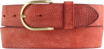 Damengürtel aus weichem Vollrindleder mit goldener Gürtelschließe 4,0 cm Rot