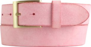 Herrengürtel aus weichem Vollrindleder mit goldener Gürtelschließe 4,0 cm Fuchsia